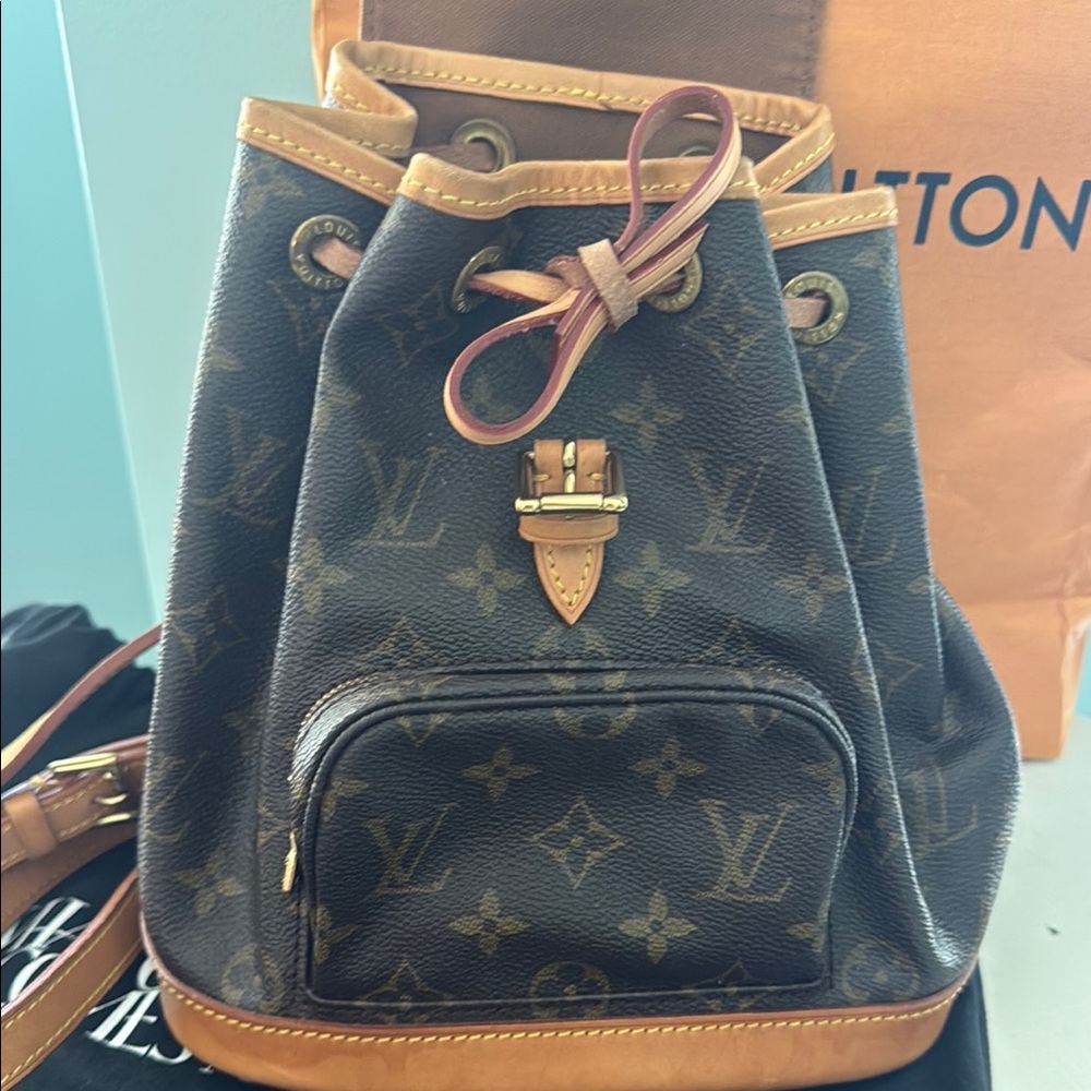 Louis Vuitton Monogram Backpack - Brown with Tan Trim - Picture 7 of 8